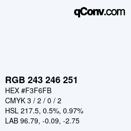Color code: RGB 243 246 251 | qconv.com