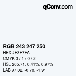 Color code: RGB 243 247 250 | qconv.com