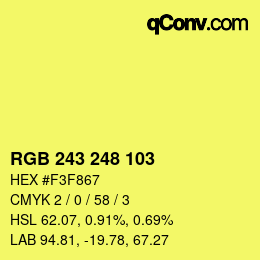 Color code: RGB 243 248 103 | qconv.com