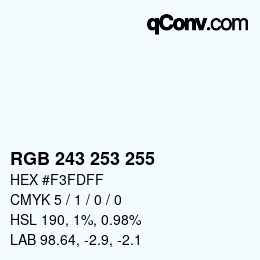 カラーコード: RGB 243 253 255 | qconv.com