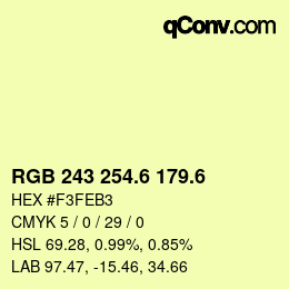 カラーコード: RGB 243 254.6 179.6 | qconv.com