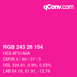 Color code: RGB 243 26 154 | qconv.com