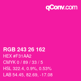 Color code: RGB 243 26 162 | qconv.com