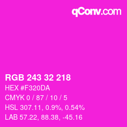 Color code: RGB 243 32 218 | qconv.com