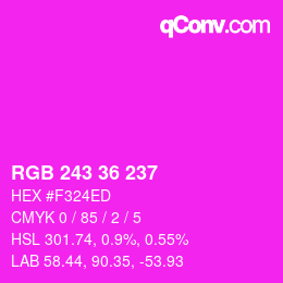 Color code: RGB 243 36 237 | qconv.com