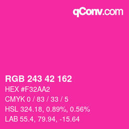 Color code: RGB 243 42 162 | qconv.com