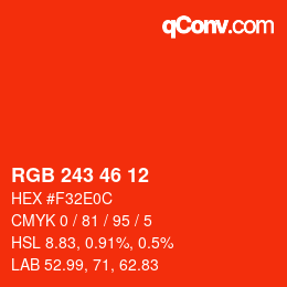 カラーコード: RGB 243 46 12 | qconv.com