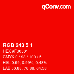 Color code: RGB 243 5 1 | qconv.com