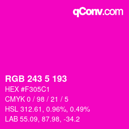 Color code: RGB 243 5 193 | qconv.com