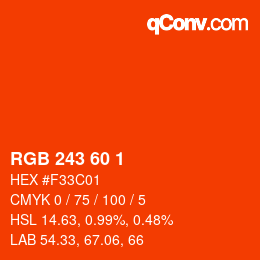 カラーコード: RGB 243 60 1 | qconv.com
