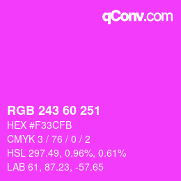 カラーコード: RGB 243 60 251 | qconv.com