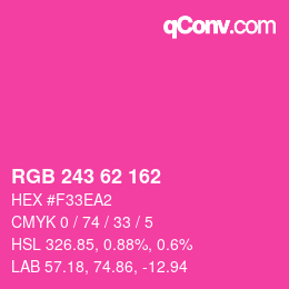 Color code: RGB 243 62 162 | qconv.com