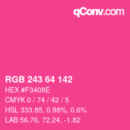 Color code: RGB 243 64 142 | qconv.com