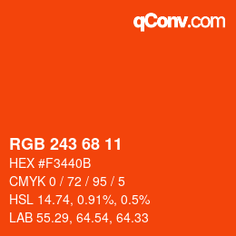 颜色代码: RGB 243 68 11 | qconv.com