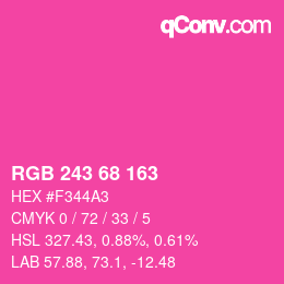 Color code: RGB 243 68 163 | qconv.com