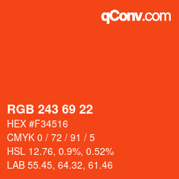 Código de color: RGB 243 69 22 | qconv.com