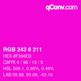 Color code: RGB 243 6 211 | qconv.com