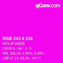 Color code: RGB 243 6 235 | qconv.com