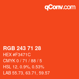 Farbcode: RGB 243 71 28 | qconv.com