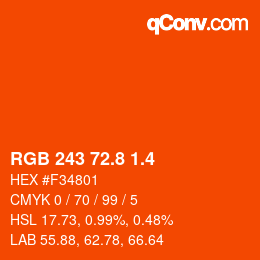 カラーコード: RGB 243 72.8 1.4 | qconv.com