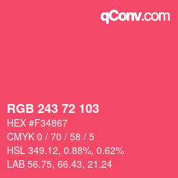 Color code: RGB 243 72 103 | qconv.com
