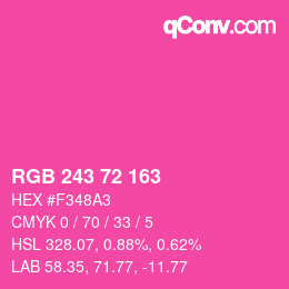 Color code: RGB 243 72 163 | qconv.com