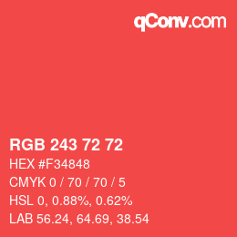 Color code: RGB 243 72 72 | qconv.com