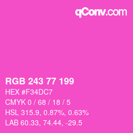 カラーコード: RGB 243 77 199 | qconv.com