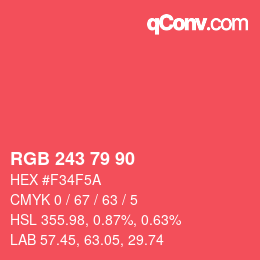 Código de color: RGB 243 79 90 | qconv.com
