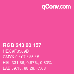 Color code: RGB 243 80 157 | qconv.com