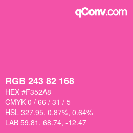 Color code: RGB 243 82 168 | qconv.com