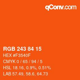 Color code: RGB 243 84 15 | qconv.com