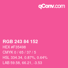 Color code: RGB 243 84 152 | qconv.com