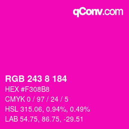 Color code: RGB 243 8 184 | qconv.com