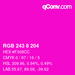 Color code: RGB 243 8 204 | qconv.com