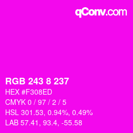 颜色代码: RGB 243 8 237 | qconv.com