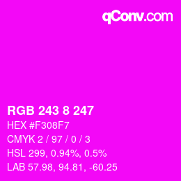 カラーコード: RGB 243 8 247 | qconv.com