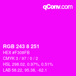 カラーコード: RGB 243 8 251 | qconv.com