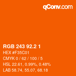 カラーコード: RGB 243 92.2 1 | qconv.com