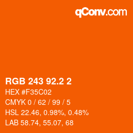 カラーコード: RGB 243 92.2 2 | qconv.com