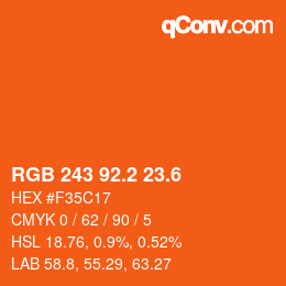 カラーコード: RGB 243 92.2 23.6 | qconv.com