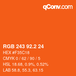 カラーコード: RGB 243 92.2 24 | qconv.com