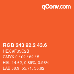カラーコード: RGB 243 92.2 43.6 | qconv.com