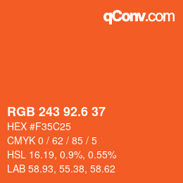 カラーコード: RGB 243 92.6 37 | qconv.com