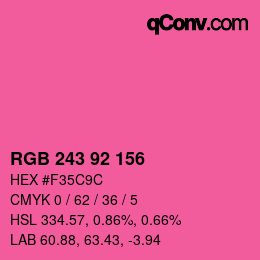 カラーコード: RGB 243 92 156 | qconv.com