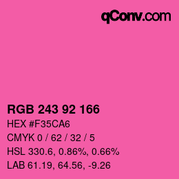 Color code: RGB 243 92 166 | qconv.com