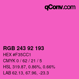 カラーコード: RGB 243 92 193 | qconv.com