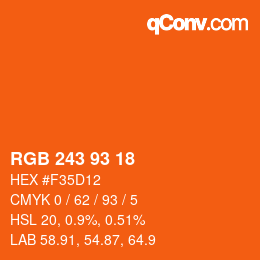 Farbcode: RGB 243 93 18 | qconv.com