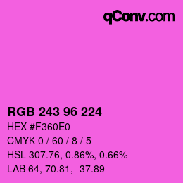 カラーコード: RGB 243 96 224 | qconv.com