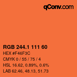 カラーコード: RGB 244.1 111 60 | qconv.com
